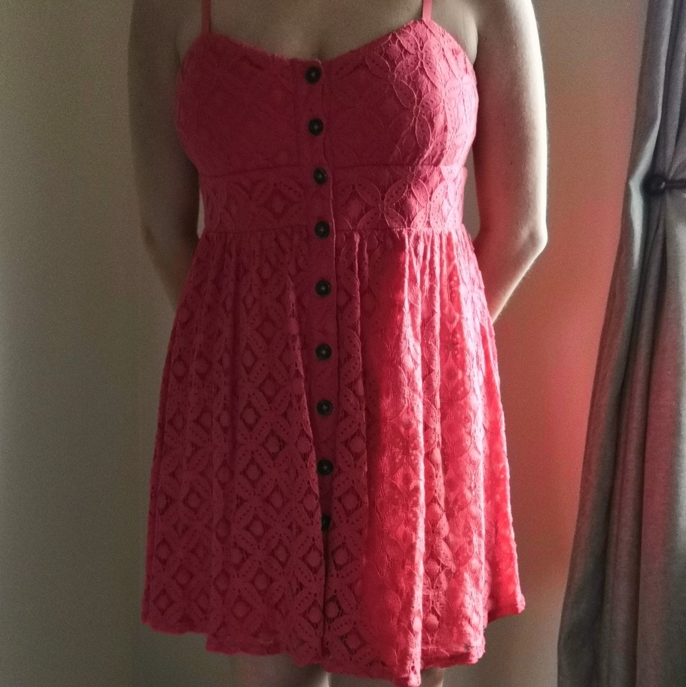Coral spaghetti strap dress